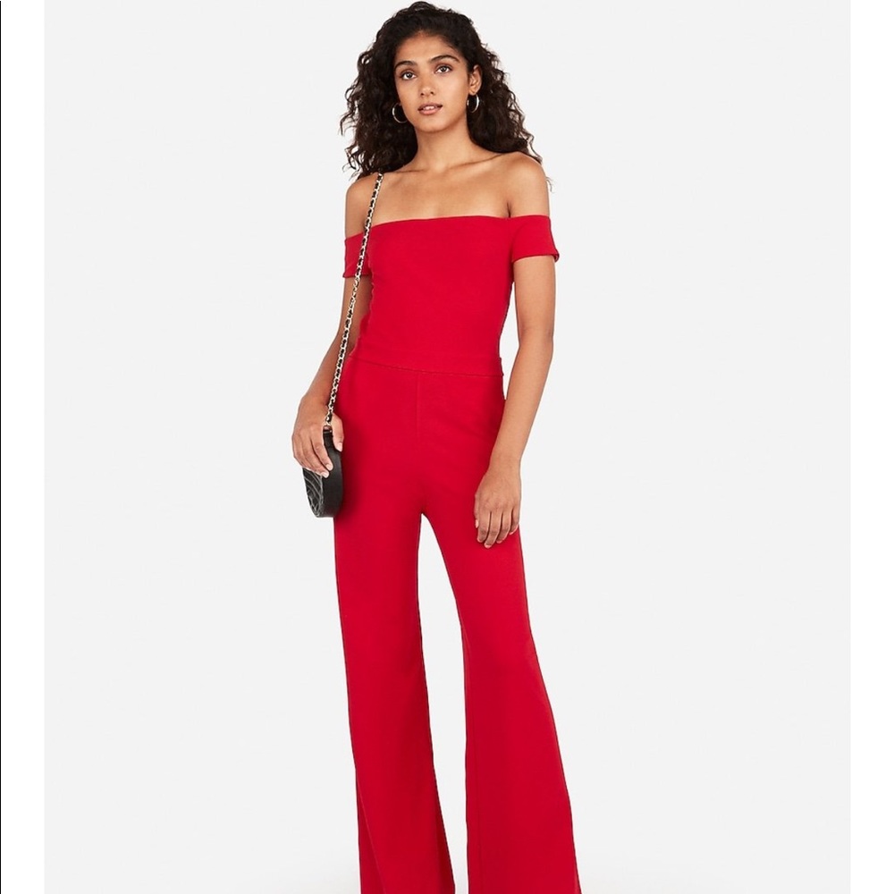 Off the shoulder wide leg jumpsuit